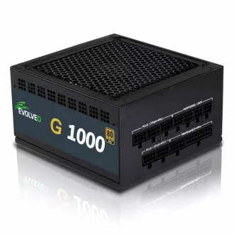 EVOLVEO G1000, Netzteil 1000W, 80  GOLD, ATX 3.1, aPFC, 140 mm Lüfter, voll modular, 3 Jahre Garantie, schwarz