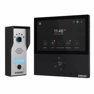 EVOLVEO DoorPhone AHD7, Home WiFi Videophone Set mit Tor oder Türsteuerung schwarzer Monitor