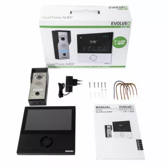 EVOLVEO DoorPhone AHD7, Home WiFi Videophone Set mit Tor oder Türsteuerung schwarzer Monitor
