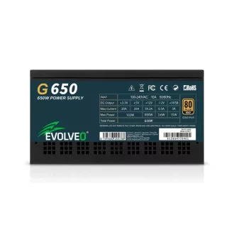 EVOLVEO G650 Netzteil 650W, 80  GOLD, ATX 3.1, aPFC, 140 mm Lüfter
