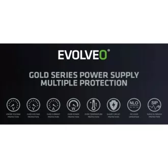 EVOLVEO G650 Netzteil 650W, 80  GOLD, ATX 3.1, aPFC, 140 mm Lüfter