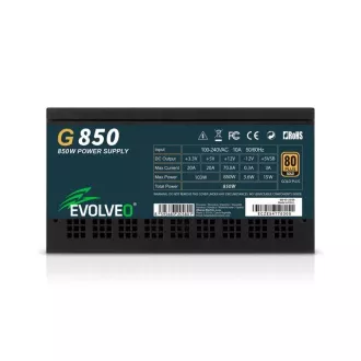 EVOLVEO G850 Netzteil 850W, 80  GOLD, ATX 3.1, aPFC, 140 mm Lüfter