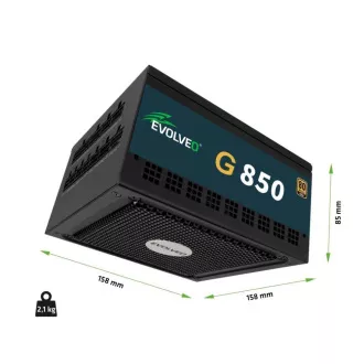 EVOLVEO G850 Netzteil 850W, 80  GOLD, ATX 3.1, aPFC, 140 mm Lüfter