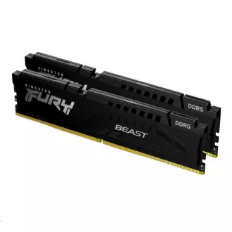 KINGSTON DDR5 64GB DIMM (Kit mit 2) 6000MT/s CL40 FURY Beast Schwarz XMP KINGSTON DDR5 64GB DIMM (Kit mit 2) 6000MT/s CL40 FURY Beast Schwarz XMP