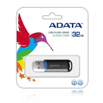 ADATA Flash Disk 32GB C906, USB 2.0 Classic, schwarz