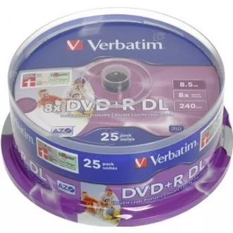 VERBATIM DVD + R (25er-Pack) / Spindle Double Layer 8X 8.5GB Inkjet bedruckbar