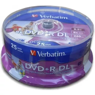 VERBATIM DVD + R (25er-Pack) / Spindle Double Layer 8X 8.5GB Inkjet bedruckbar