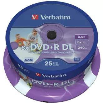 VERBATIM DVD + R (25er-Pack) / Spindle Double Layer 8X 8.5GB Inkjet bedruckbar