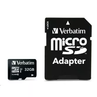 VERBATIM MicroSDHC-Karte 32GB Pro, U3 + Adapter