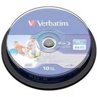 VERBATIM BD-R SL Datalife HTL (10er-Pack)Blu-Ray/Spindel/6x/25GB Wide Printable