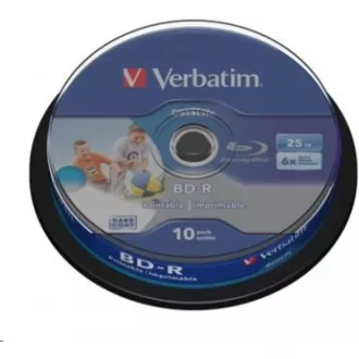 VERBATIM BD-R SL Datalife HTL (10er-Pack)Blu-Ray/Spindel/6x/25GB Wide Printable