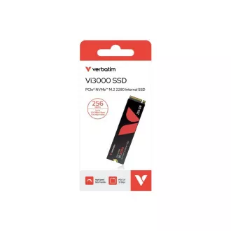 VERBATIM SSD Vi3000 Internes PCIe NVMe M.2 SSD 256GB, W 1300/ R 3300 MB/s VERBATIM SSD Vi3000 Internes PCIe NVMe M.2 SSD 256GB, W 1300/ R 3300 MB/s