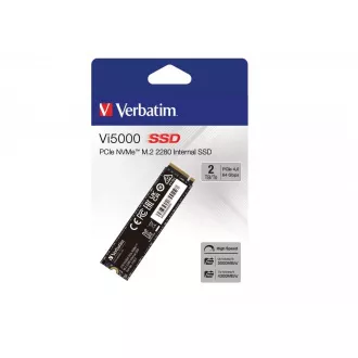 VERBATIM SSD Vi5000 Internes PCIe NVMe M.2 SSD 2TB, W 4300/ R 5000 MB/s VERBATIM SSD Vi5000 Internes PCIe NVMe M.2 SSD 2TB, W 4300/ R 5000 MB/s