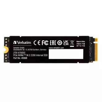 VERBATIM SSD Vi7000G Internes PCIe NVMe M.2 SSD 4TB, W 6700/ R 7400MB/s