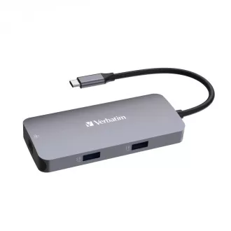 VERBATIM Hub USB-C Pro Multiport 5 Port, 2x USB 3.2, 1x USB-C, HDMI, RJ45, grau