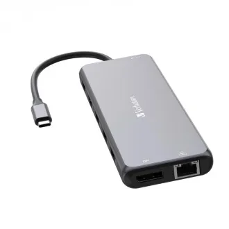 VERBATIM Hub USB-C Pro Multiport 13 Port, 6x USB-A, 2x USB-C, 2x HDMI, DP, RJ45, 3.5mm Klinke Audio, grau VERBATIM Hub USB-C Pro Multiport 13 Port, 6x USB-A, 2x USB-C, 2x HDMI, DP, RJ45, 3.5mm Klinke Audio, grau