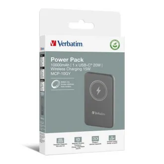 VERBATIM Powerbank Charge 'n' Go, Magnetisch, 10000 mAh, USB-C, Grau VERBATIM Powerbank Charge 'n' Go, Magnetisch, 10000 mAh, USB-C, Grau