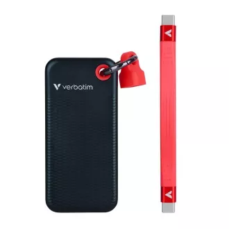 VERBATIM Externe SSD 1TB Pocket USB3.2 Gen 2, Schwarz/Rot