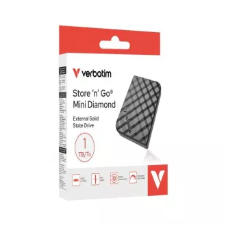 VERBATIM Externe SSD 512GB Store 'n' Go Mini Diamond, USB-C, Schwarz VERBATIM Externe SSD 512GB Store 'n' Go Mini Diamond, USB-C, Schwarz