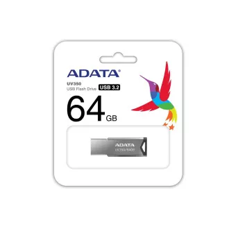 ADATA Flash-Laufwerk 64GB UV350, USB 3.2 Dash Drive, Metall mit dunkler Silberstruktur ADATA Flash-Laufwerk 64GB UV350, USB 3.2 Dash Drive, Metall mit dunkler Silberstruktur