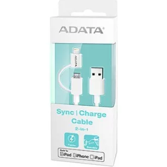 ADATA Sync & Charge Lightning Kabel - USB A 2.0, 100cm, Kunststoff, weiß