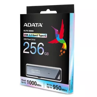 ADATA Flash Drive 256GB UE800, USB 3.2 USB-C, Elite-Laufwerk, grau