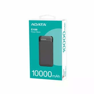 ADATA Powerbank C100, 10000mAh, Schwarz