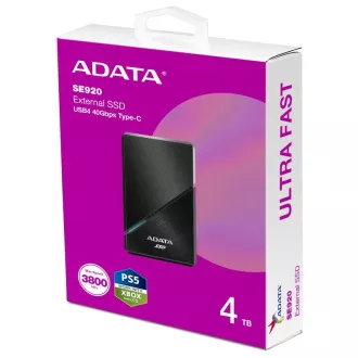 ADATA Externe SSD 4TB SE920, USB 4 Typ-C, R:3800/W:3700MB/s, schwarz ADATA Externe SSD 4TB SE920, USB 4 Typ-C, R:3800/W:3700MB/s, schwarz