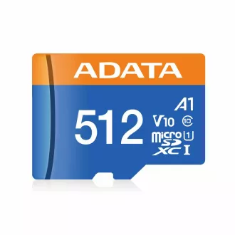 ADATA MicroSDXC-Karte 512GB Premier UHS-I C10 V10 (R:100/W:25 MB/s)   SD-Adapter