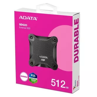ADATA Externe SSD 512GB SD620, USB Micro-B, USB 3.2 Gen 2, R:520/W:460MB/s, schwarz