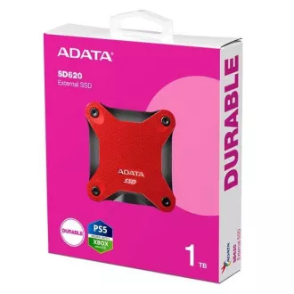 ADATA Externe SSD 1TB SD620, USB Micro-B, USB 3.2 Gen 2, R:520/W:460MB/s, rot ADATA Externe SSD 1TB SD620, USB Micro-B, USB 3.2 Gen 2, R:520/W:460MB/s, rot