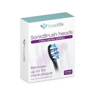 TrueLife SonicBrush Clean-Serie Bürstenköpfe „Whiten“, schwarz, 8er-Pack