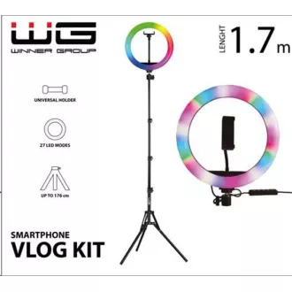 WG - Vlog Kit Grundausstattung für die Aufnahme von Video-Blogs, mit RGB-LED-Licht und Stativ 1,7 Meter WG - Vlog Kit Grundausstattung für die Aufnahme von Video-Blogs, mit RGB-LED-Licht und Stativ 1,7 Meter