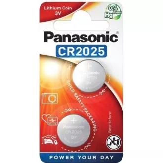 PANASONIC Lithiumbatterie (Knopf) CR-2025EL / 2B 3V (Blister 2 Stück)