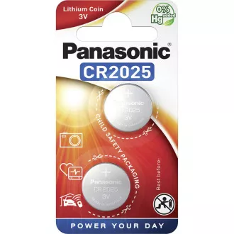 PANASONIC Lithiumbatterie (Knopf) CR-2025EL / 2B 3V (Blister 2 Stück)