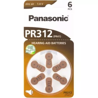 PANASONIC Zink-Luft-Batterie PR-312 (41) / 6LB AA 1, 2V (Blister 6 Stück)