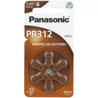PANASONIC Zink-Luft-Batterie PR-312 (41) / 6LB AA 1, 2V (Blister 6 Stück)