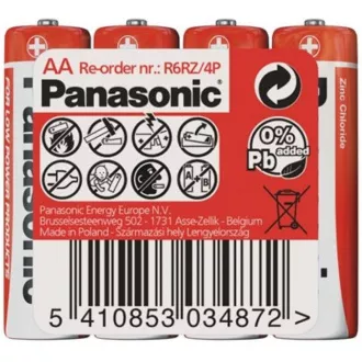 PANASONIC Zink-Kohle-Batterien Red Zinc R6RZ / 4P AA 1.5V (Schrumpfen 4 Stück)