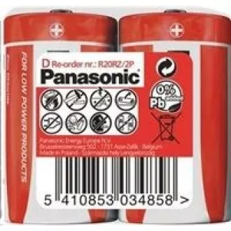 PANASONIC Zink-Kohle-Batterien Red Zinc R20RZ / 2P D 1,5V (schrumpfen 2 Stück)