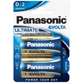 PANASONIC Alkaline Batterien EVOLTA Platinum LR20EGE / 2BP D 1,5V (Blister 2Stk.)