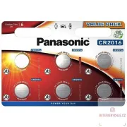 PANASONIC Lithiumbatterie (Knopf) CR-2016EL / 6BP 3V (Blister 6 Stück)