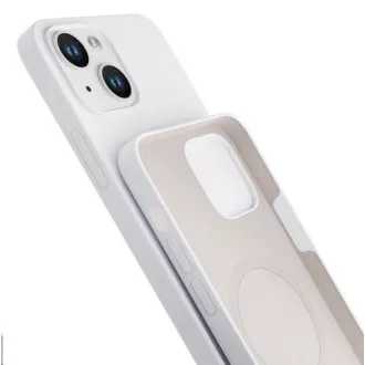 3mk Schutzhülle Hardy Silicone MagCase für Apple iPhone 15, Silber-Weiß