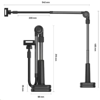 FIXED Universal-Tischhalter RELAX für Schreibtischmontage mit schwenk- und verstellbarem Arm, schwarz
