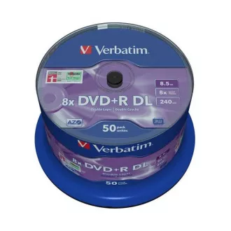 VERBATIM DVD + R (50er-Pack) / Doppelschicht / Spindel / 8X 8,5 GB Mattsilber