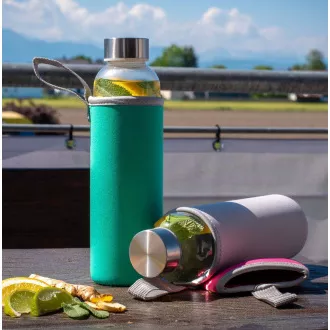 Steuber Glasflasche mit Deckel 500 ml, grau