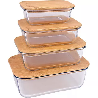 Steuber Glasgefäß mit Bambusdeckel 620 ml