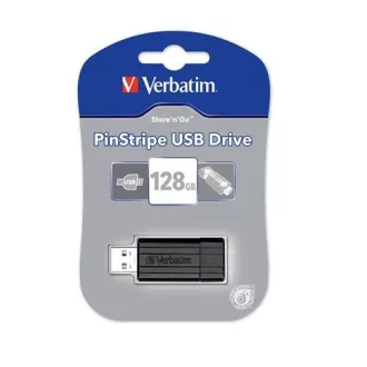 VERBATIM USB Flash Disk Store \'n\' Go PinStripe 128GB - Schwarz