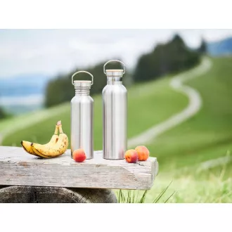 Pandoo Edelstahl-Wasserflasche mit Bambusdeckel 750 ml Pandoo Edelstahl-Wasserflasche mit Bambusdeckel 750 ml