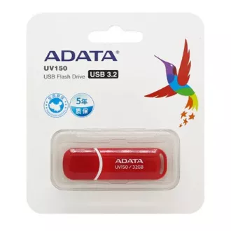 ADATA Flash Disk 32GB UV150, USB 3.1 Dash Drive (R: 90/B: 20 MB/s) rot ADATA Flash Disk 32GB UV150, USB 3.1 Dash Drive (R: 90/B: 20 MB/s) rot