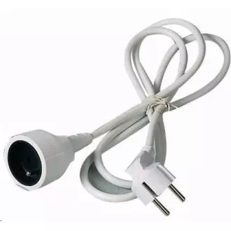 PREMIUMCORD Verlängerungskabel 230V 2m, 1 Steckdose (M/F) weiß